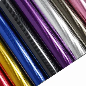 New 2026 Electroplated Carbon Fiber Vinyl Bubble Free Roll Iridescent Holographic Car Wrap Adhesive Film for Vehicle Motorcycle Color Cha car decor