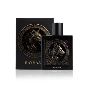 Rayhaan Wolf For Him Eau de Parfum 3.4 oz | Cardamom, Toffee & Amberwood Fragrance for Men | Long-Lasting Warm Gourmand Cologne