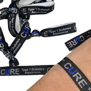 Type 1 Diabetes Bracelets- wrist bands, elastic bands, stretchy ties T1D CURE
