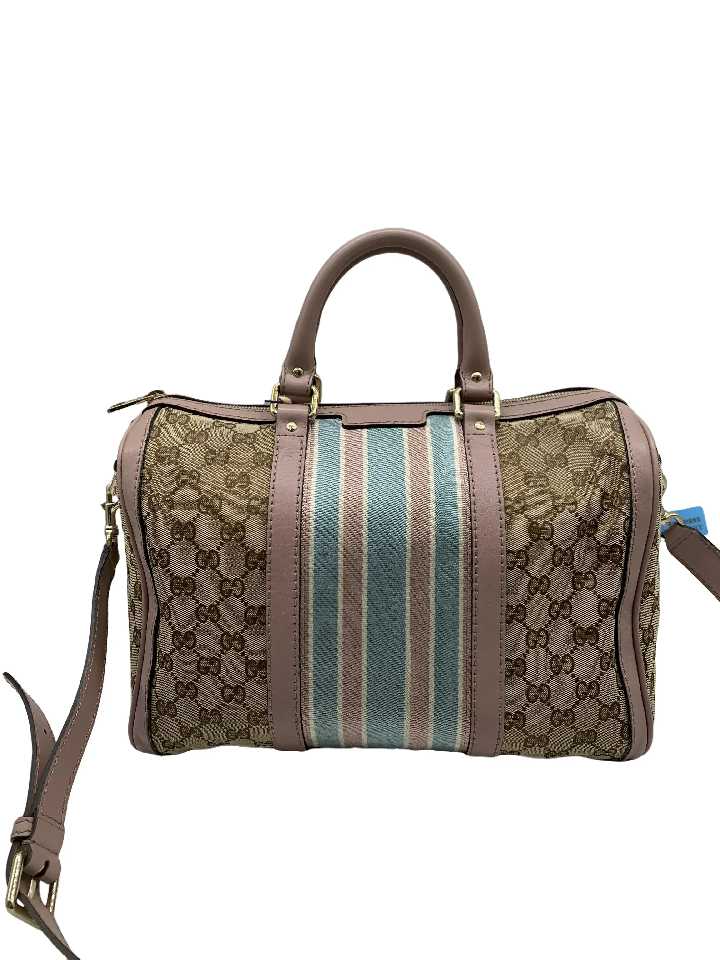 Pre-owned GUCCI GG Canvas Pastel Web Boston Bag/WJ06112317/2317