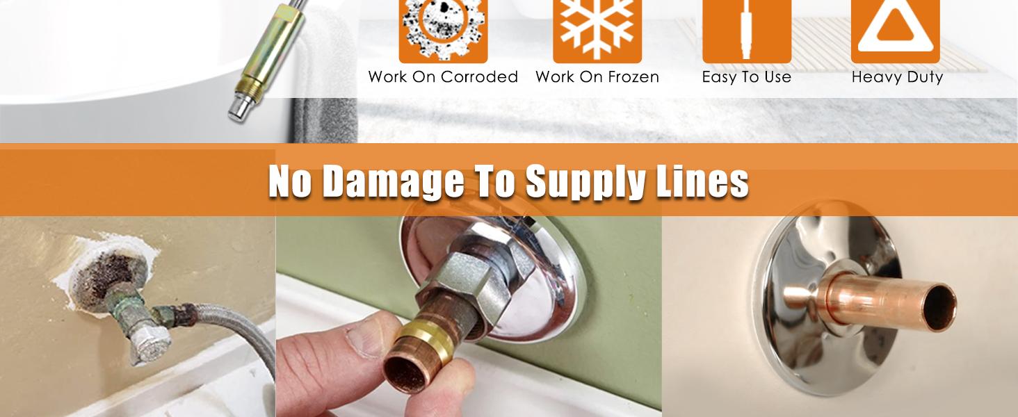 Compression Sleeve Puller Tool Remove Nut & Ferrule Of Pipe 03943, Sleeve Remover For 1/2 Compression Fittings Only, Corroded & Frozen Supply Stops, Plumbing Tools Compression Ring Removal Tool