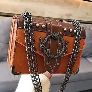 poison apple Rivet, lock and chain purse