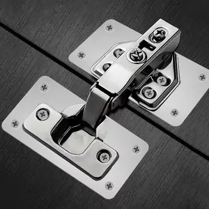 2 Sets Cabinet Door Hinge Repair Plates, Fits Loose and Dropped Hinges, In-Place Fixing Kit with Screws, Furniture Hardware Accessories