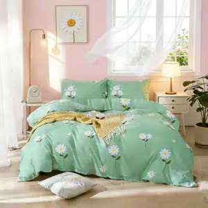 Daisy Print Decorative Bedding Set, Includes 1 Duvet Cover and 2 Pillowcases,No Insert  Breathable Fabric, All-Season Use, Easy Care, Perfect Gift, Soft Bedding Sets