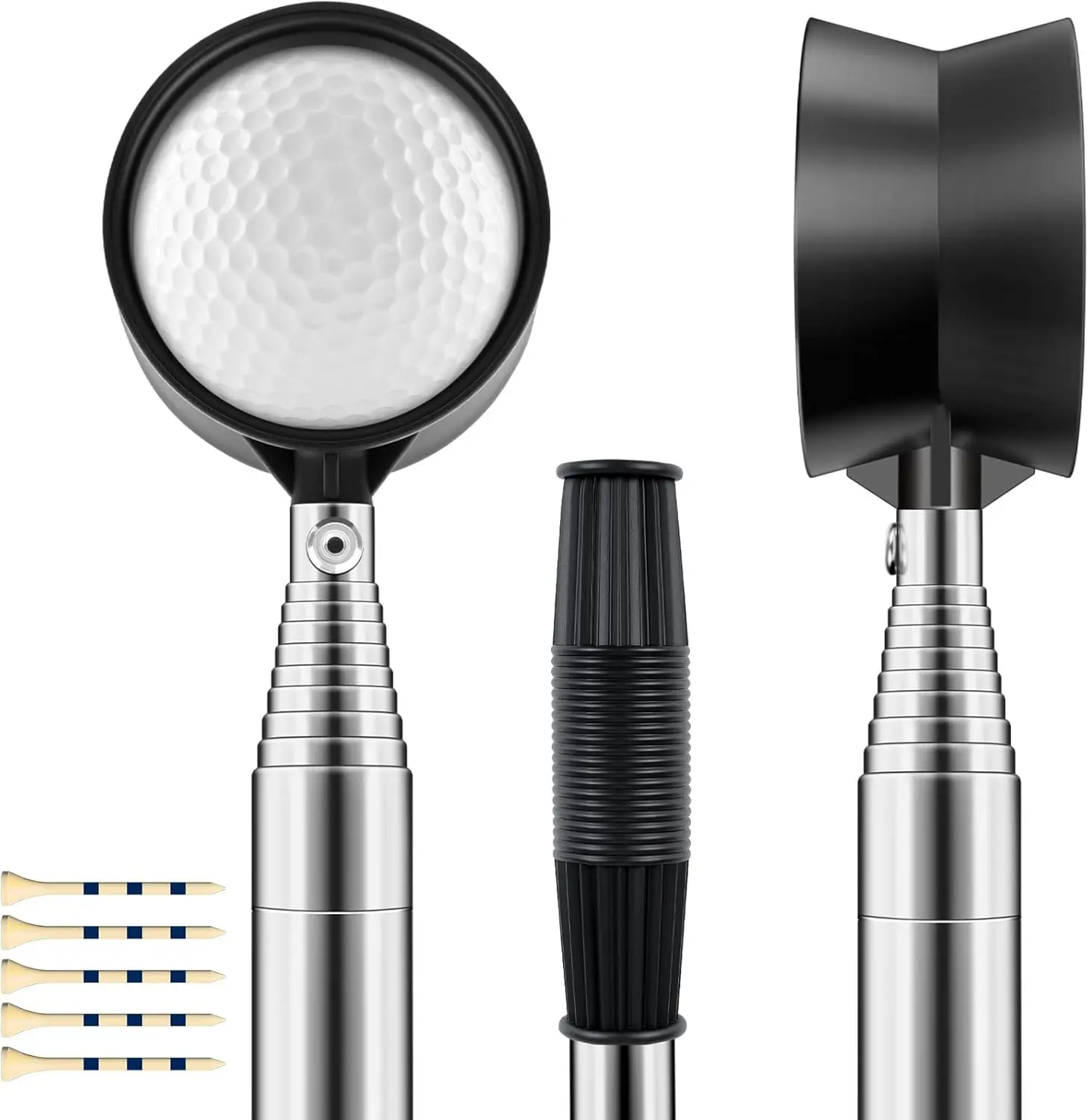 9Ft Golf Ball Retriever Telescopic, Stainless Golf Ball Retriever for Water, Golf Ball Grabber, Golf Accessories Gifts for Men Women