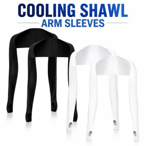 Cooling Shawl Arm Sleeves with Finger Holes, UV Sun Protection Shrug Arm Covers for Women & Men, Breathable Cooling Sleeve for Golf, Driving & Outdoor Activities