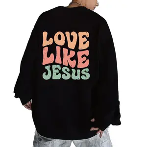 Soft pink LOVE LIKE JESUS Pullover Sweatshirt relaxed breathable casual seasonal gear