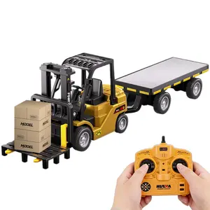 Miniature Alloy Excavator RC 1:64 Scale Remote-Controlled Construction Vehicle Bluetooth Remote-Controlled Car Desktop Model Display Gift for Boys