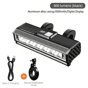 6-LED Bike Light，5 Lighting Modes,Type-C Rechargeable Front Bike Light - Idealfor Adults, Kids, Mountain Bikes, Road Bikes, CommuterBikes, and Night Riding， outdoorfun