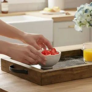 Marble Noir Wooden Tray