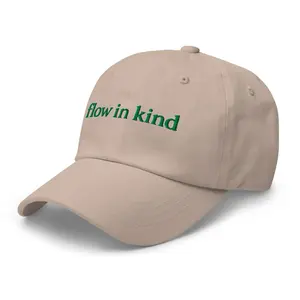 Flow in Kind - Embroidered Low-Profile Hat with Green Logo Design