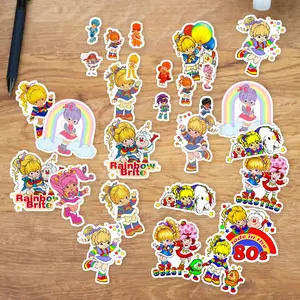 Stickers Pack 20 Pcs Rainbow Bumper Brite Aesthetic Colorful Water Waterproof Bike Guitar Laptop Vinyl Car Skateboard Bottle Luggage