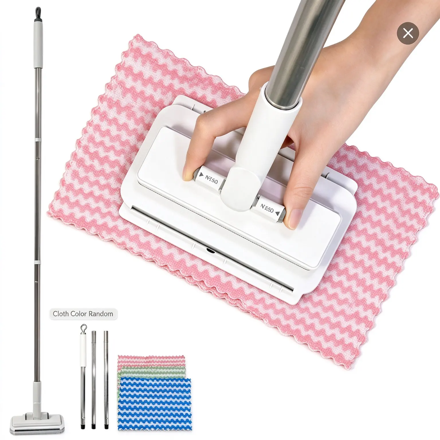 Mini Flat Mop, One-Click Release Microfiber Mop with 3-Section Extendable Handle, Wet & Dry Cleaning Mop for Floor, Window, RV & Home Cleaning