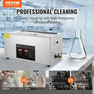 【DealsForYouDays】VEVOR 22L 40kHz Ultrasonic Cleaner with Digital Timer & Heater, Stainless Steel Professional Machine with Advanced Transducer Technology for Eyeglasses, Watches, Cutlery, Small Parts, Circuit Board