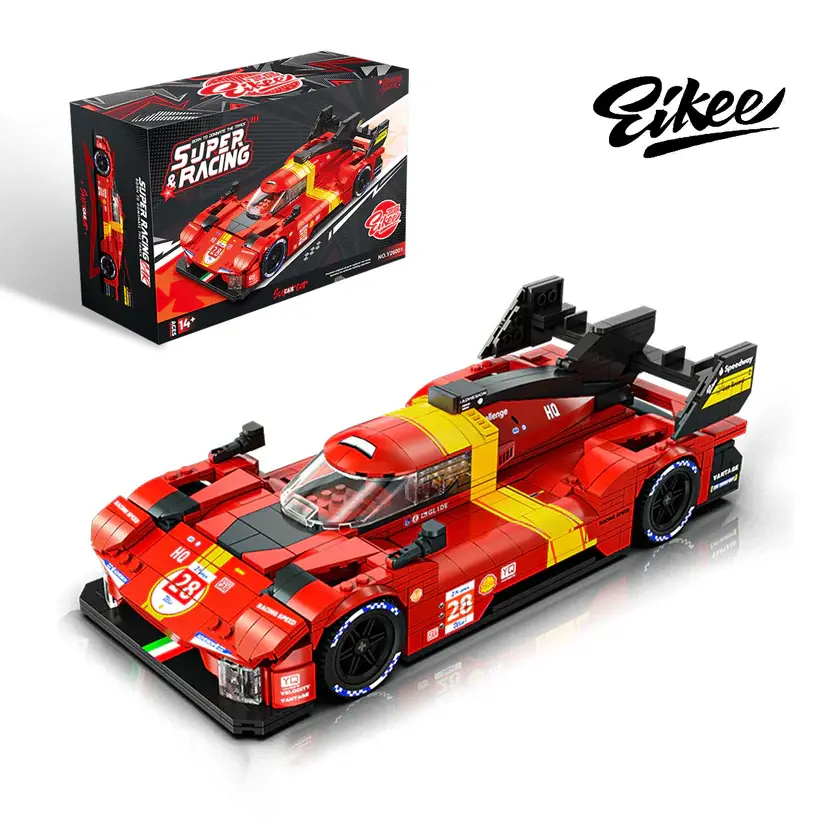 Eikee Y26001 499P Supercar Brick Model Set - 980 Plastic Bricks, Vehicle Building Blocks, Interlocking Blocks Model Kits for Classic & Novelty Toys Collection