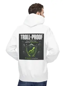 TROLL‑PROOF Hoodie — White Edition (Anti‑Troll Creator Hoodie)