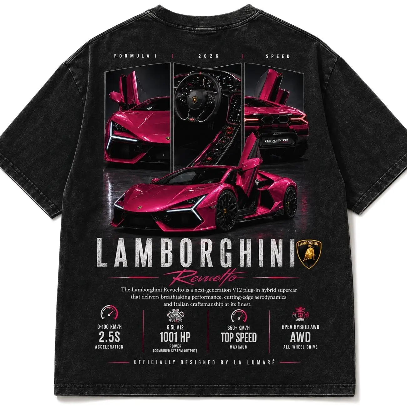 **Lamborghini Supercar Graphic T-Shirt, Lamborghini Racing Motorsport T-Shirt, Italian Exotic Car Streetwear, Luxury Performance Car Graphic T-Shirt for Men**