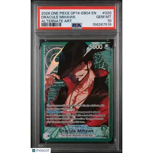 2026 One Piece The Azure Sea's Seven Dracule Mihawk Alt Art PSA 10 GEM MINT