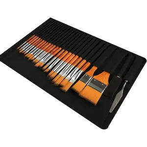 Brush Set,25Pcs  Brushes Value Pack, Includes 21 Different Types of Brushes,2  Brushes,1 Sponge,1 ,Easy to Clean for Washable