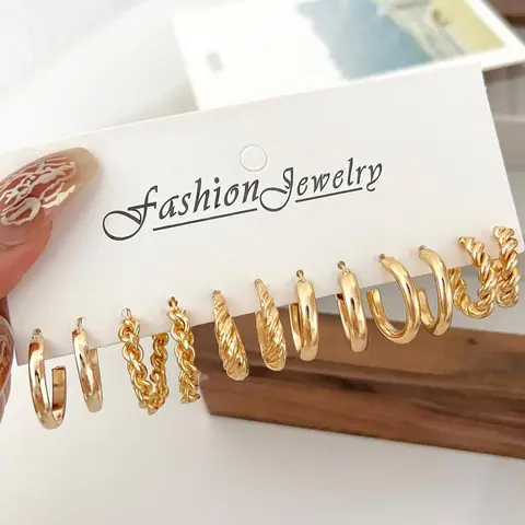 Women's Twist & Chain Design Earrings As Gift, Simple Style Plain Color Assorted Earring, All-match Fashion Accessories for Daily Wear, Jewelry for Birthday Gifts, Ear Hoops, Fashionable Earrings