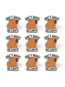 9Pcs Capybara Brooch Set，Cute Unique Pins，Perfect Decor for Backpack Hat Clothes