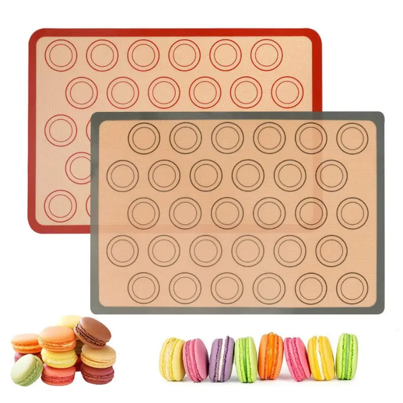 1pcs 30 Circles Macaron Silicone Baking Mat, Reusable Non-Stick Kneading Mat, Heat Resistant Oven Liner, Multi-Purpose Baking Tray Pad, Bakeware Baking Supplies