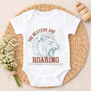 Newborn Baby Girl Boy Bodysuit Romper Outfit The Heavens Are Roaring The Praise Of His Glory Breathable Cotton Cute appearance baby stuff Unisex Baby Perfect Present for Baby Shower, New Mom, Grandparents, Ideal for First Photos & Special Days