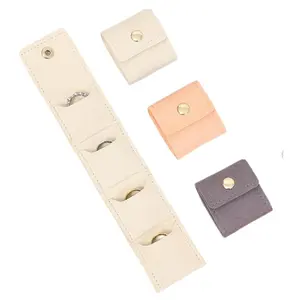 3-Pack Foldable Mini Travel Jewelry Bag with Buckle, Compact Portable Organizer for Rings Earrings Necklaces, Lightweight Jewelry Storage Case