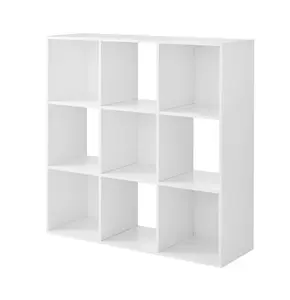 9 Cube Storage Organizer - White Modular Shelving Unit for Home Office Organization