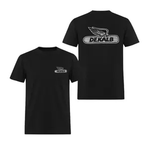 Dekalb Winged Corn Logo T-Shirt, 2 Sides, Vintage Monochrome Design, Agriculture Graphic Tee, Oversized T-shirt for Men, Gift for Farmers and Ranchers