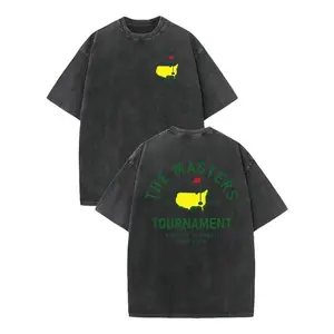 Creative And Versatile, "THE MASTERS" Golf Pattern, Golf Shirt, Men's And Women's T-Shirts, 230G Wash Cotton High-Quality Cotton Printed T-Shirts, Suitable For Street Retro And Outdoor Sports And Leisure, Y2K Style Outfit, Ball Sports T-Shi shirts men