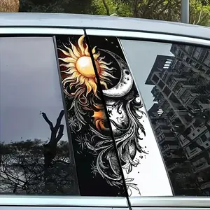 Sun & Moon Pattern Car Sticker, Self Adhesive Car Decal, Decal for Cars, Waterproof & Anti-scratch Vinyl Sticker, Vinyl Decals for Car Window, Car Exterior Decoration Accessories