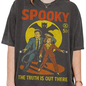 Retro 90's My X-Files Spooky T-Shirt, Scully And Mulder Movie Fan Bootleg Tee T-Shirt, Gift For Women and Man