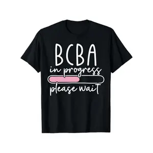 Men's Vintage Short-Sleeve Round Neck Graphic Tee - Soft, Stretch, Regular Fit, Black with Pink Progress Bar - Casual T-Shirts for BCBA Candidate Behavioral Analysts, Streetwear Workwear