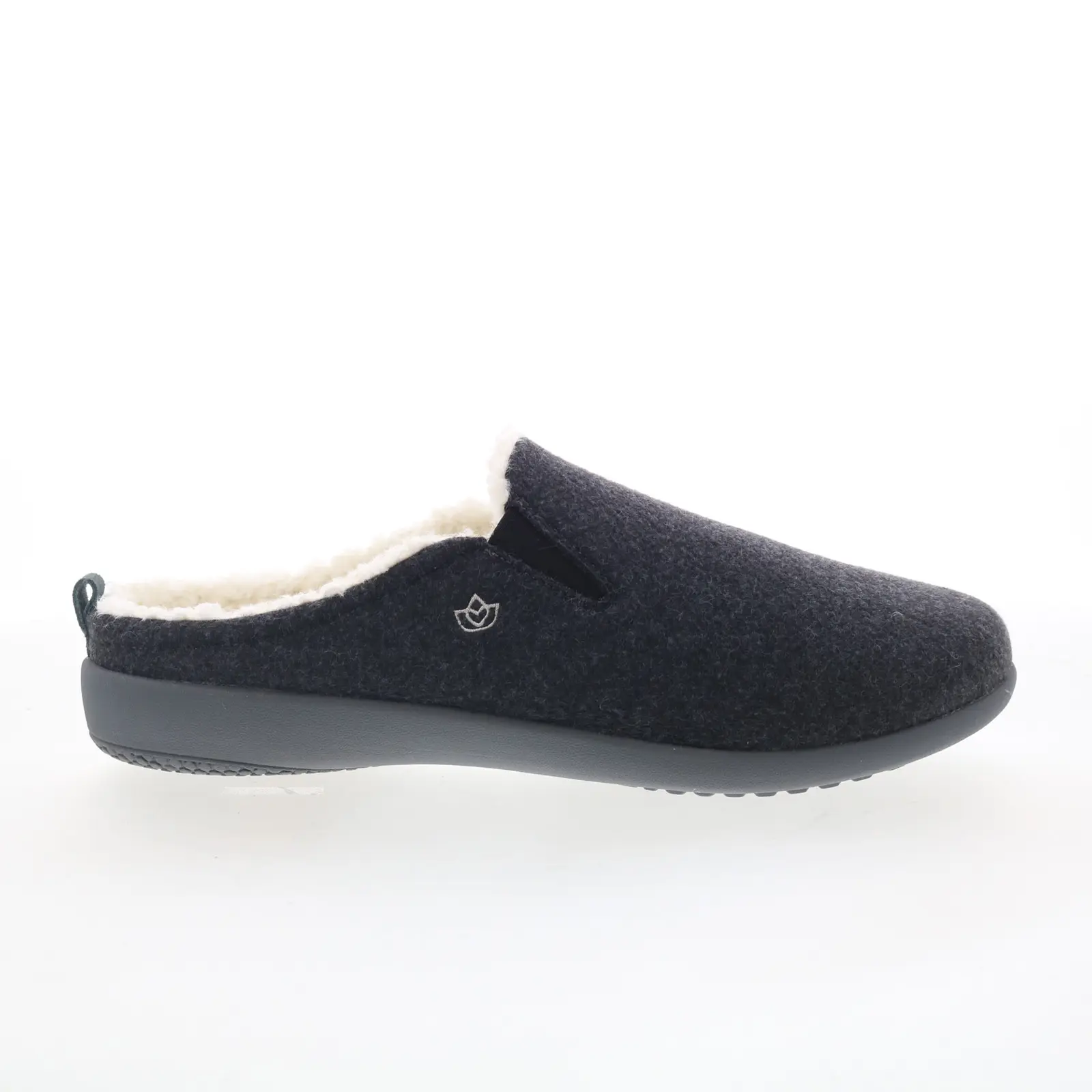 Spenco Dundee Wool Slipper SP2003BLK Mens Black Canvas Clogs Slippers Shoes