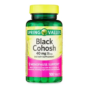 Spring Valley Black Cohosh Menopause Support Supplement 40mg 100 Tablets - Lactose Free for Unisex Health, Suitable for Adults - Healthcare, Fitness