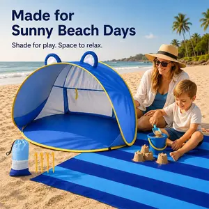 Portable Beach Tent, UV Protective Family Quick Open Tent, Lightweight Foldable Shelter for Beaches, Picnics, Outdoor Activities, Gifts for Kids