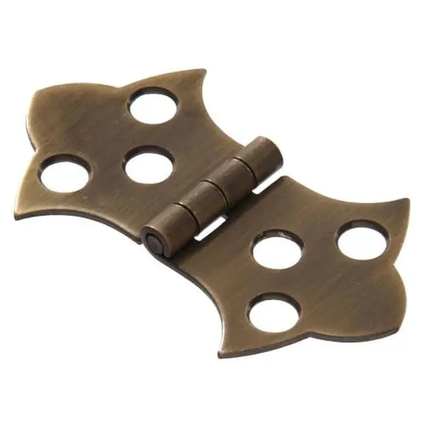 Hillman Group 851590 Door Hinges - Decorative, Solid & Antique Brass, 1.312 in. & 2-1/4 in., 2 per Card, for Garden & Lawn Doors