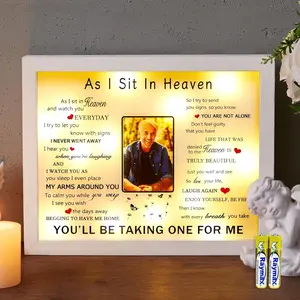 Sympathy Gift 8" x 10" LED Memorial Shadow Box Keepsake Picture Frame Memorial Gifts for Loss of Loved One 2x3 Photo White