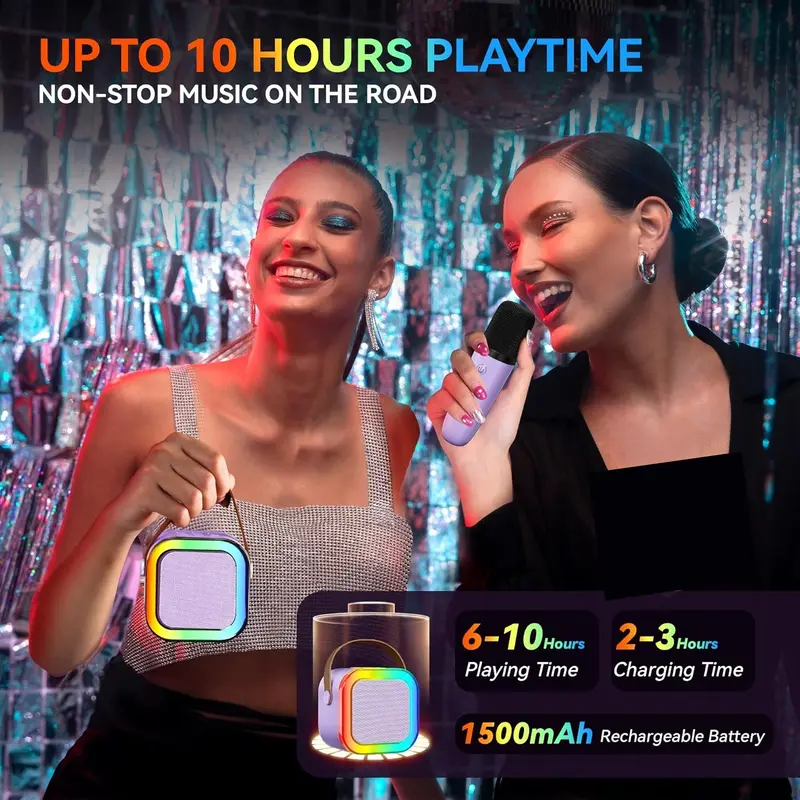 Portable karaoke at home and outdoors illustration