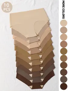 Women's Solid Color High Waist Panty, Breathable Comfortable Seamless Knicker for Daily Wear, Ladies Underwear for All Seasons, High Waisted Seamless