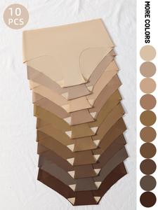 women's solid color high waist panty, minimalist basic breathable comfortable seamless knicker for daily wear, seamless underwear, soft breathable panties, soft comfy panty, seamless undergarment, soft fit panty, high waisted panties