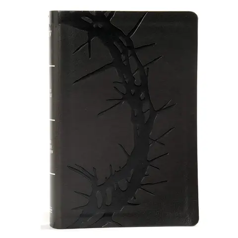KJV Large Print Compact Reference Bible - Cambridge Crown of Thorns Leather Touch, Holman Pub., 5.375”x8.25” Handy Size, 11.25pt Font, 1728 Pages, With Concordance, Maps, Ministry-Focused Christian Study Book Including 1-3 Enoch
