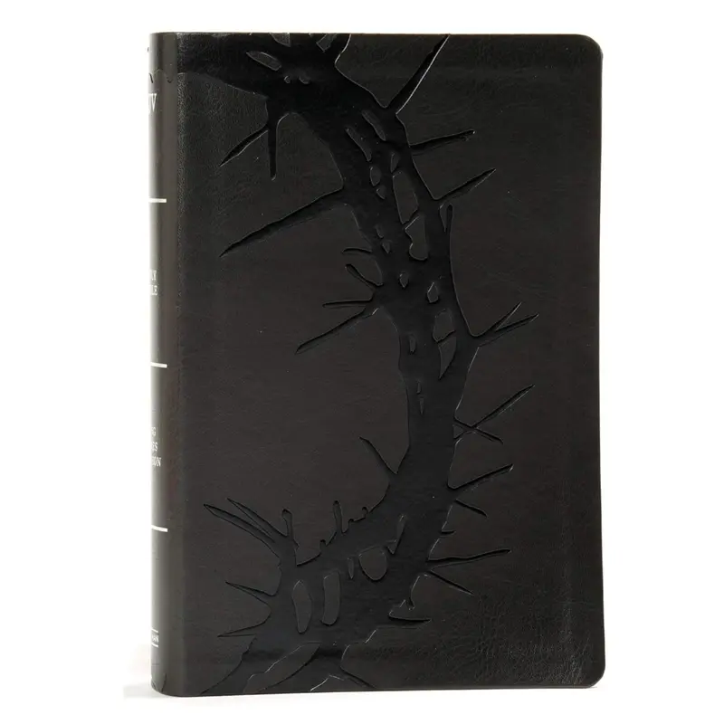 KJV Large Print Compact Reference Bible - Cambridge Crown of Thorns Leather Touch, Holman Pub., 5.375”x8.25” Handy Size, 11.25pt Font, 1728 Pages, With Concordance, Maps, Ministry-Focused Christian Study Book Including 1-3 Enoch
