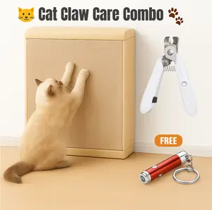[Cat Claw Care Combo] LED Nail Clipper + Scratch Board + FREE Laser Toy