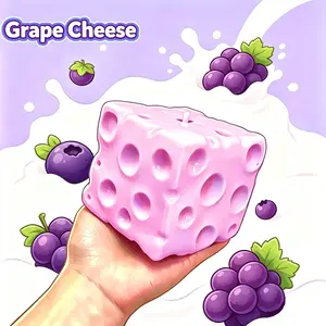 cheese squishy cube  Slow Rising Jumbo Cheese Squishy Toy – Extra Large Realistic Food Squeeze Stress Ball for Adults, Super Soft Sensory Fidget for Anxiety Relief – Unique Desk Toy for Office