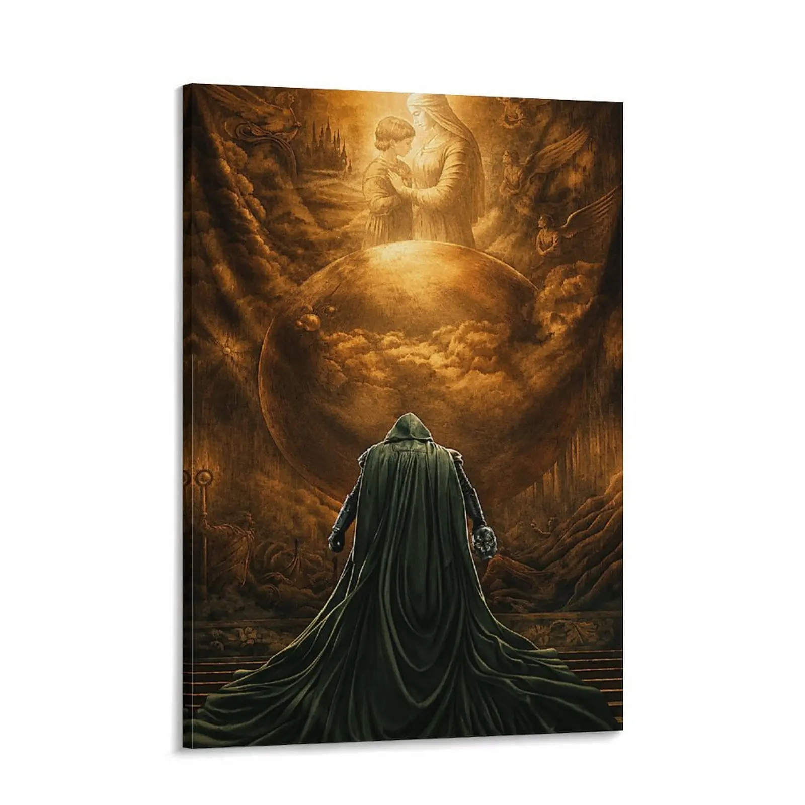 AG-Doctor Doom Canvas Wall Art Print - Vintage Gothic, Luxury Religious-Inspired Artwork for Bedroom, Living Room Room Decoration