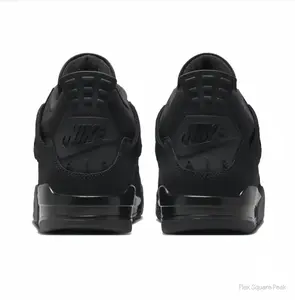 All-Black High-Top Casual Sneakers with Mesh Panels and Air Cushioning