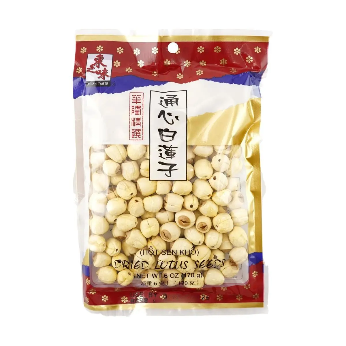 ASIAN TASTE Dried White Lotus Seeds No Core Skinless 170g - Premium Quality Snack ASIAN TASTE Dried White Lotus Seeds No Core Skinless 170g - Premium Quality Snack