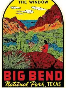 Vintage Big Bend National Park Texas  TX   bumper sticker travel decal
